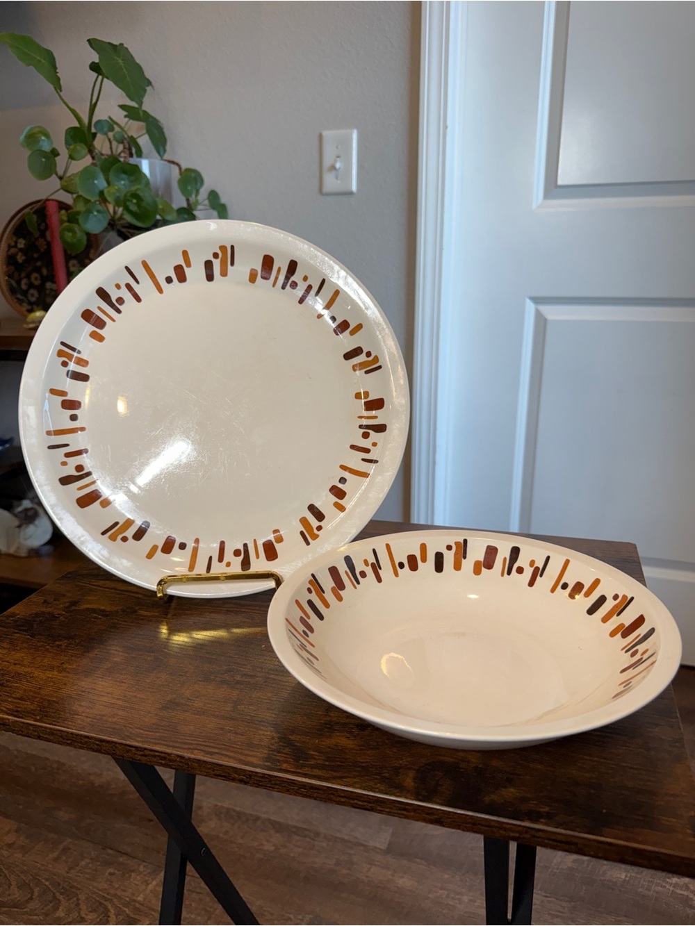 Vintage Style House Bermuda Stoneware Plate Bowl Set MCM Atomic Japan 1960s